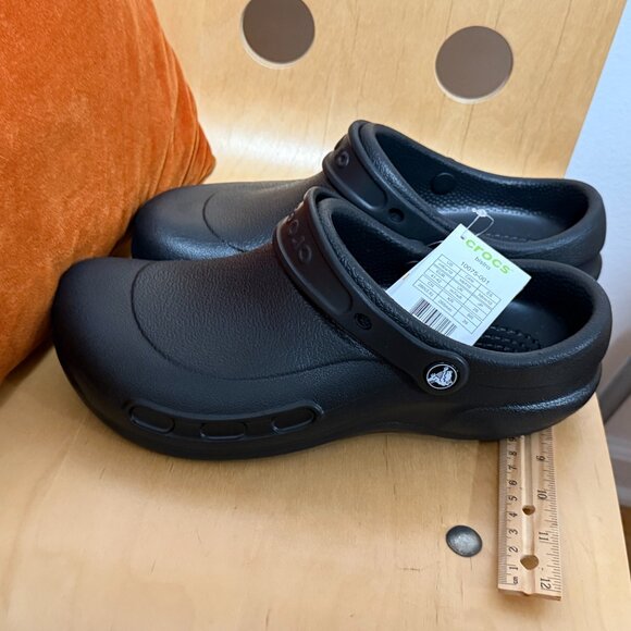 New With Tags Black Bistro CROCS Work Clogs Mens 8 Women's 10 USA Shoes - Picture 3 of 12
